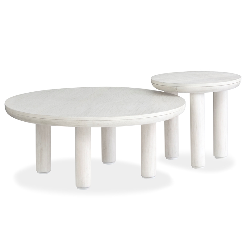 Magnussen Home Sunset Cove Moonlight Pearl Nesting Cocktail Table With Casters