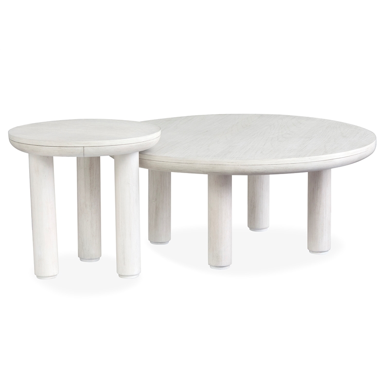 Magnussen Home Sunset Cove Moonlight Pearl Nesting Cocktail Table With Casters