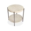 Magnussen Home Jennings Round Solid Wood/Metal End Table in Gray/Antique Nickel