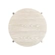 Magnussen Home Jennings Round Solid Wood/Metal End Table in Gray/Antique Nickel