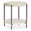 Magnussen Home Jennings Round Solid Wood/Metal End Table in Gray/Antique Nickel