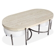 Magnussen Home Jennings Oval Cocktail Table With 2 Ottomans