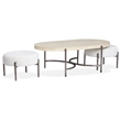 Magnussen Home Jennings Oval Cocktail Table With 2 Ottomans