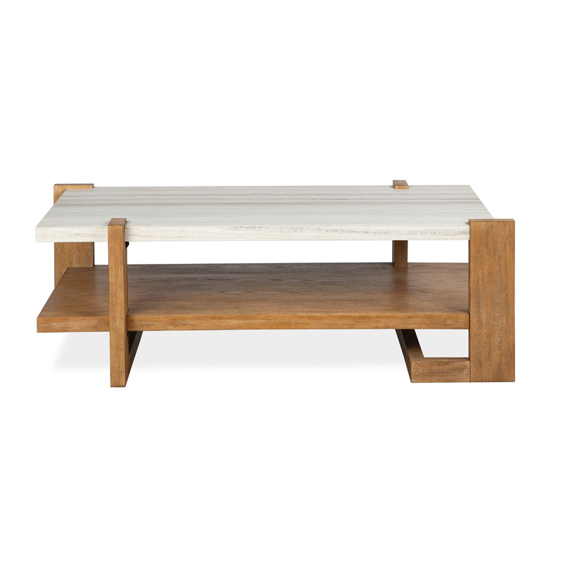 Magnussen Home Carrington Honey Wheat Rectangular Cocktail Table