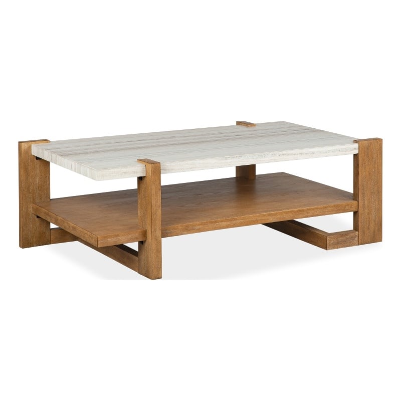 Magnussen Home Carrington Honey Wheat Rectangular Cocktail Table
