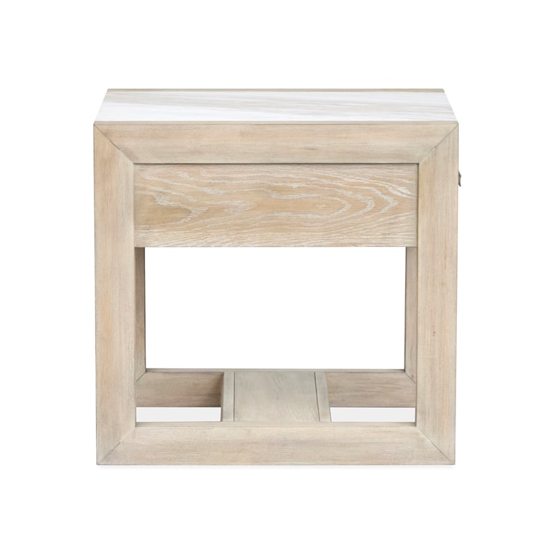 Magnussen Home Preston Gallery Buff And Antique Silver Rectangular End Table