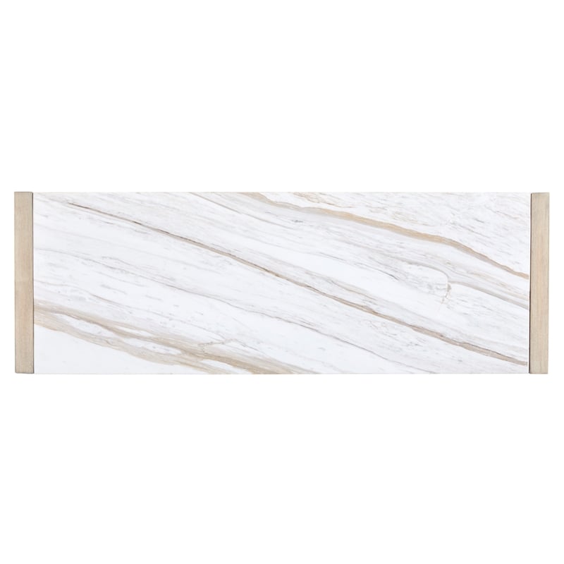 Magnussen Home Preston Gallery Buff And Antique Silver Rectangular Sofa Table