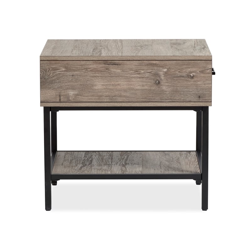 Magnussen Home Fenwick Whitetail Brown And Smoke Glass Rectangular End Table