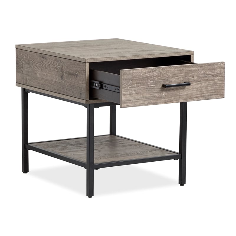 Magnussen Home Fenwick Whitetail Brown And Smoke Glass Rectangular End Table