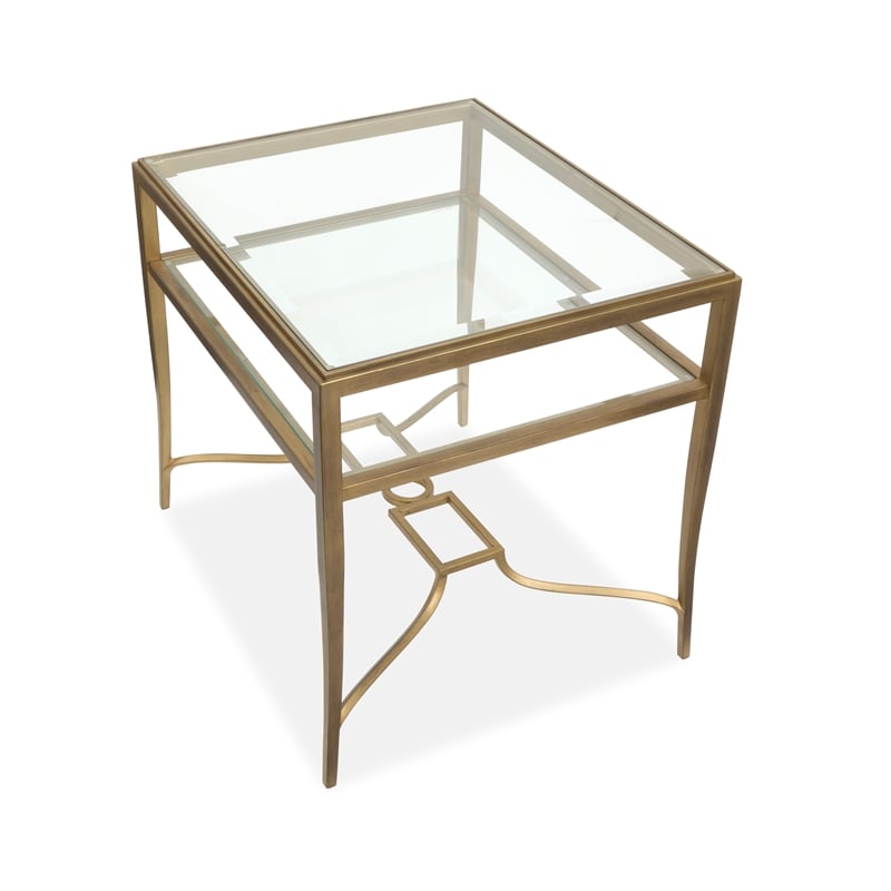 Magnussen Home Lorena Burnished Brass Rectangular End Table