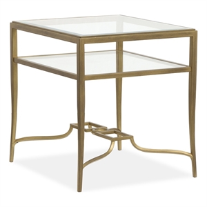 Magnussen Home Lorena Burnished Brass Rectangular End Table
