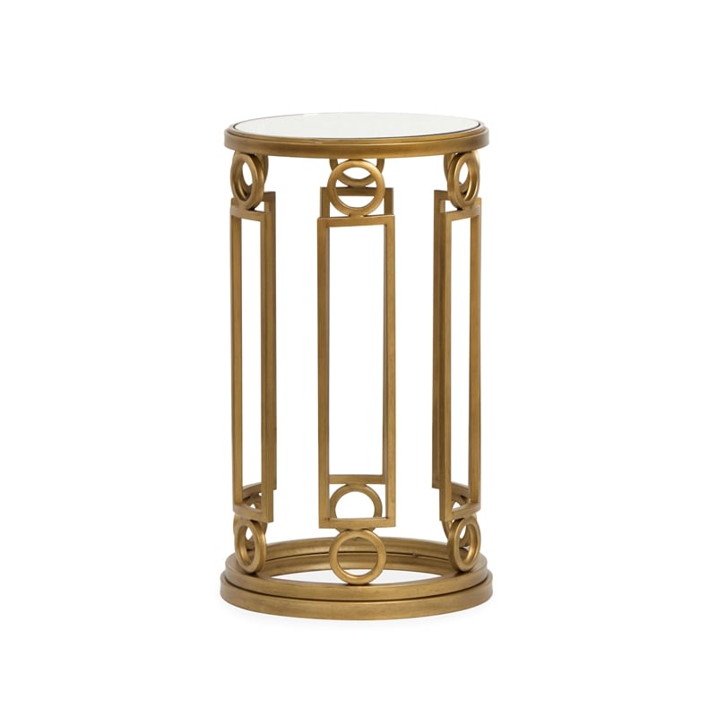 Magnussen Home Lorena Burnished Brass Round Accent Table