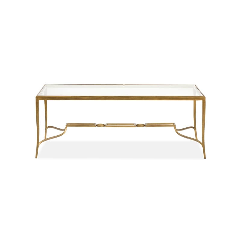 Magnussen Home Lorena Burnished Brass Rectangular Cocktail Table