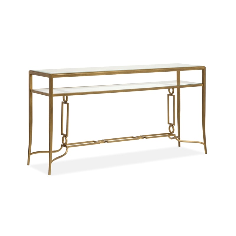 Magnussen Home Lorena Burnished Brass Rectangular Cocktail Table