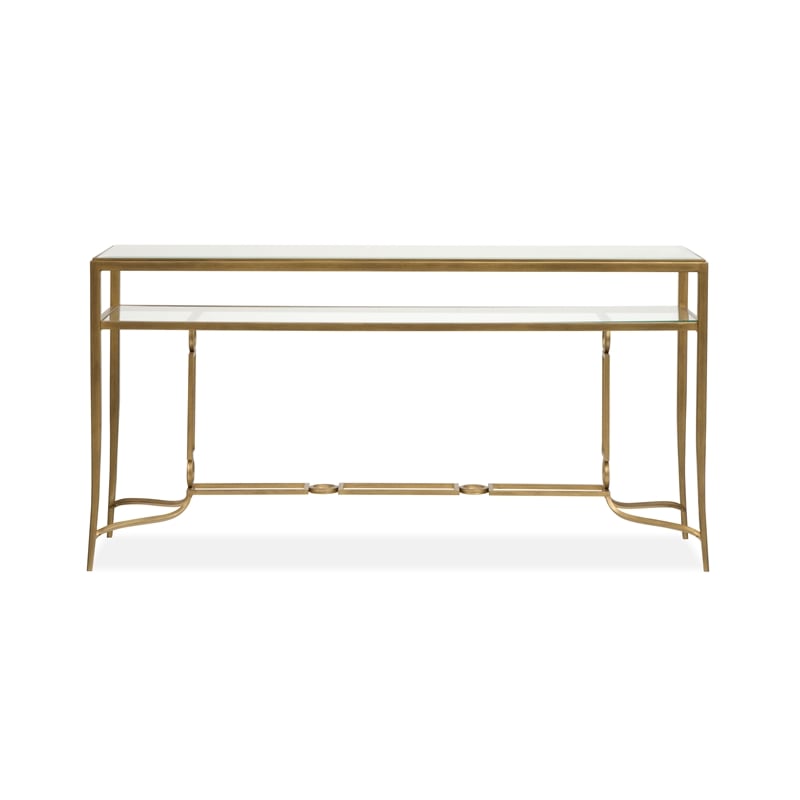 Magnussen Home Lorena Burnished Brass Rectangular Cocktail Table