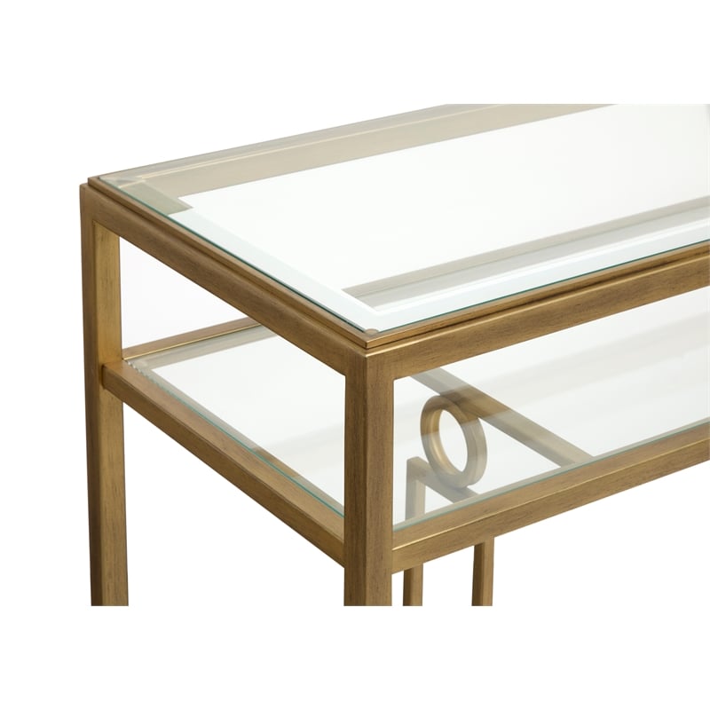 Magnussen Home Lorena Burnished Brass Rectangular Cocktail Table