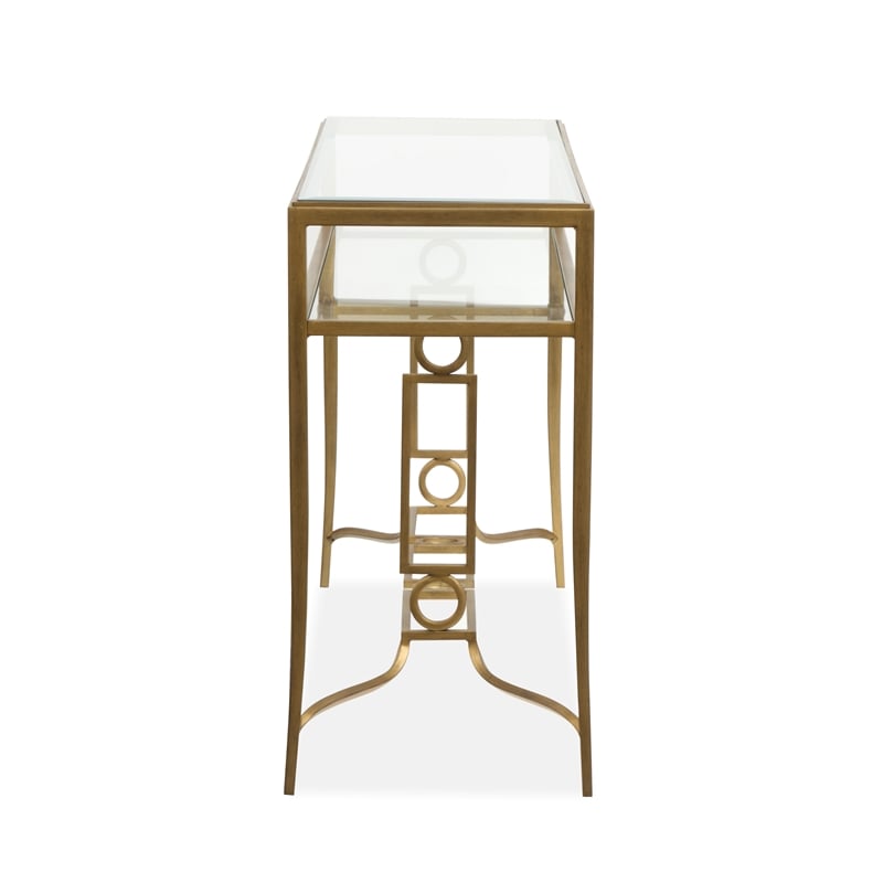 Magnussen Home Lorena Burnished Brass Rectangular Cocktail Table