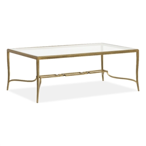 Magnussen Home Lorena Burnished Brass Rectangular Cocktail Table
