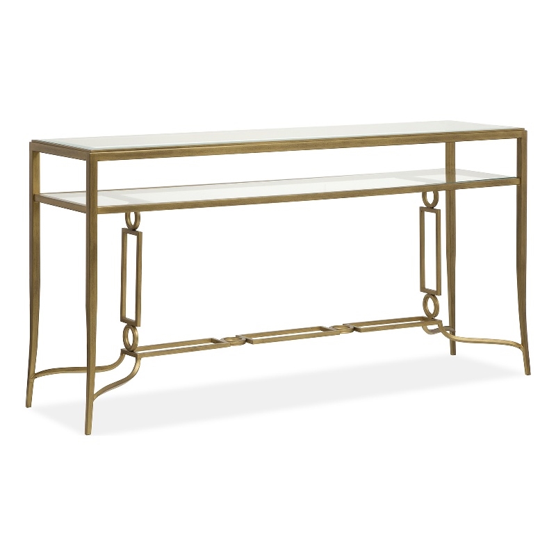 Magnussen Home Lorena Burnished Brass Rectangular Sofa Table