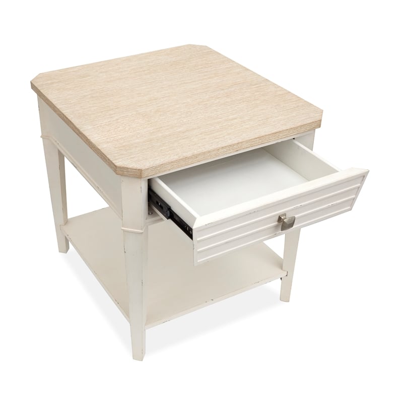 Salt Life Home Echo Isles Sea Pearl And Driftwood Rectangular End Table