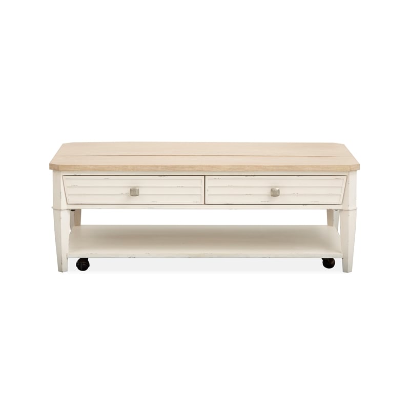 Salt Life Home Echo Isles Lift Top Storage Cocktail Table With Casters