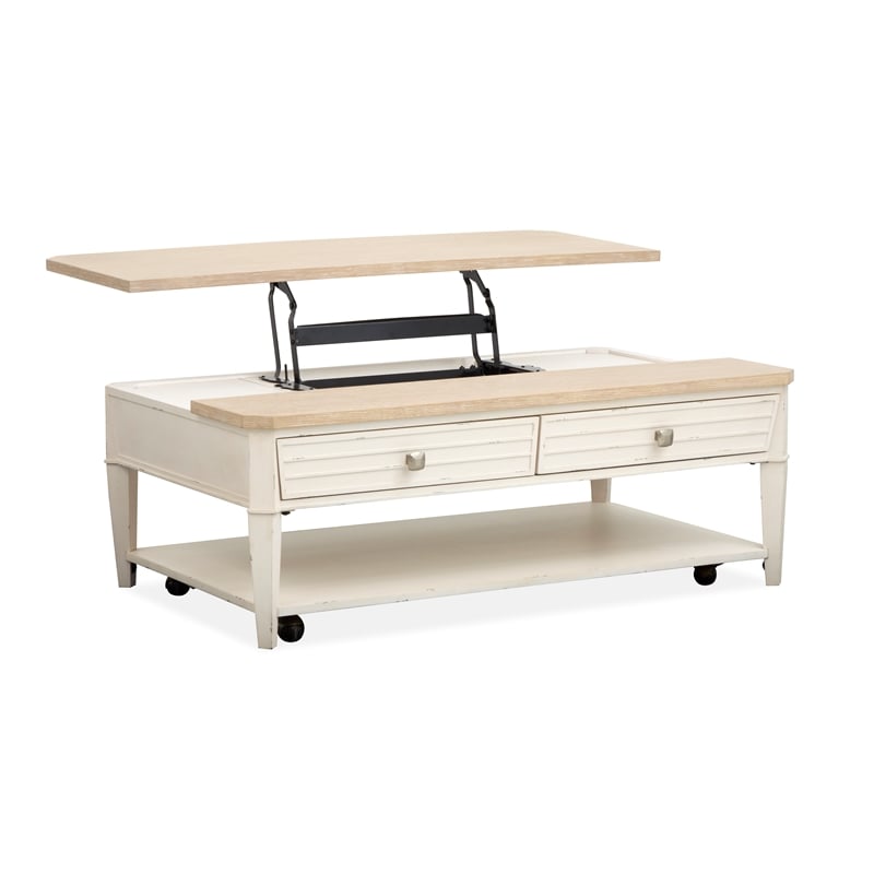 Salt Life Home Echo Isles Lift Top Storage Cocktail Table With Casters