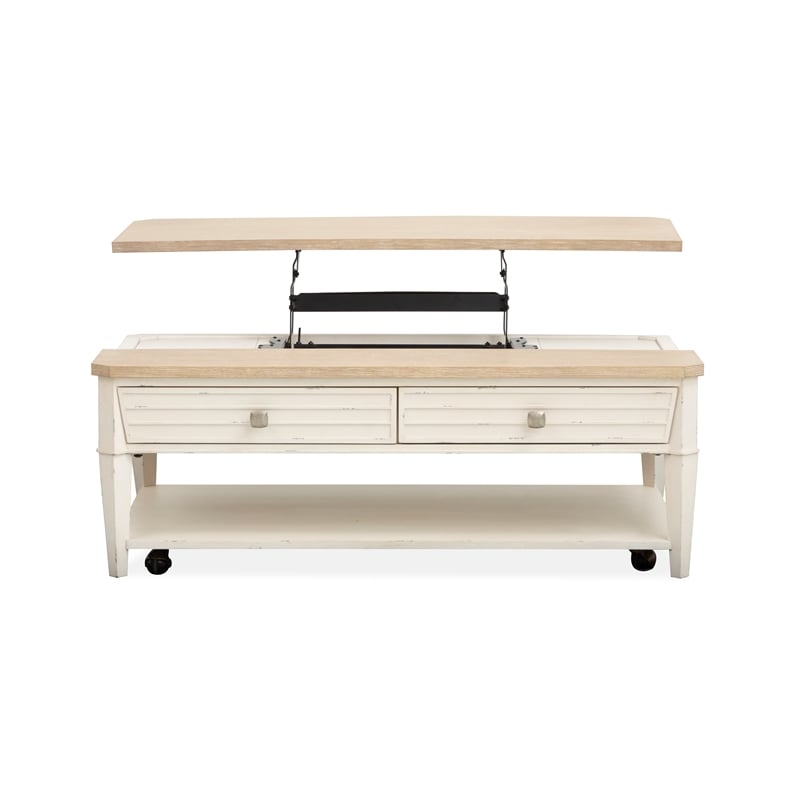 Salt Life Home Echo Isles Lift Top Storage Cocktail Table With Casters