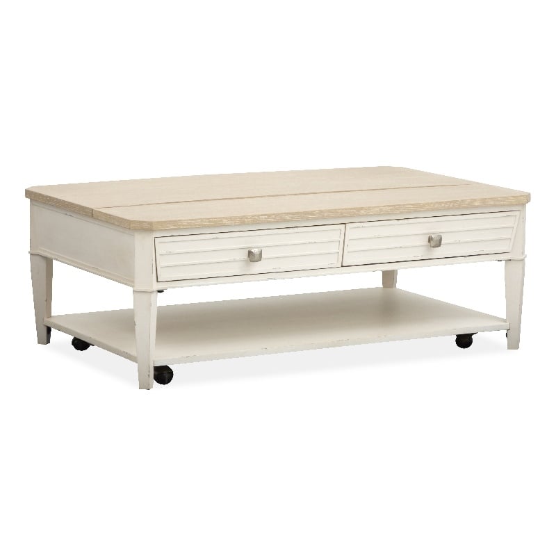 Salt Life Home Echo Isles Lift Top Storage Cocktail Table With Casters
