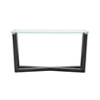 Magnussen Home Wexler Black Truffle And Clear Glass Rectangular Sofa Table