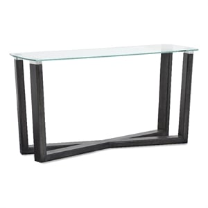 Magnussen Home Wexler Black Truffle And Clear Glass Rectangular Sofa Table