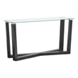 Magnussen Home Wexler Black Truffle And Clear Glass Rectangular Sofa Table