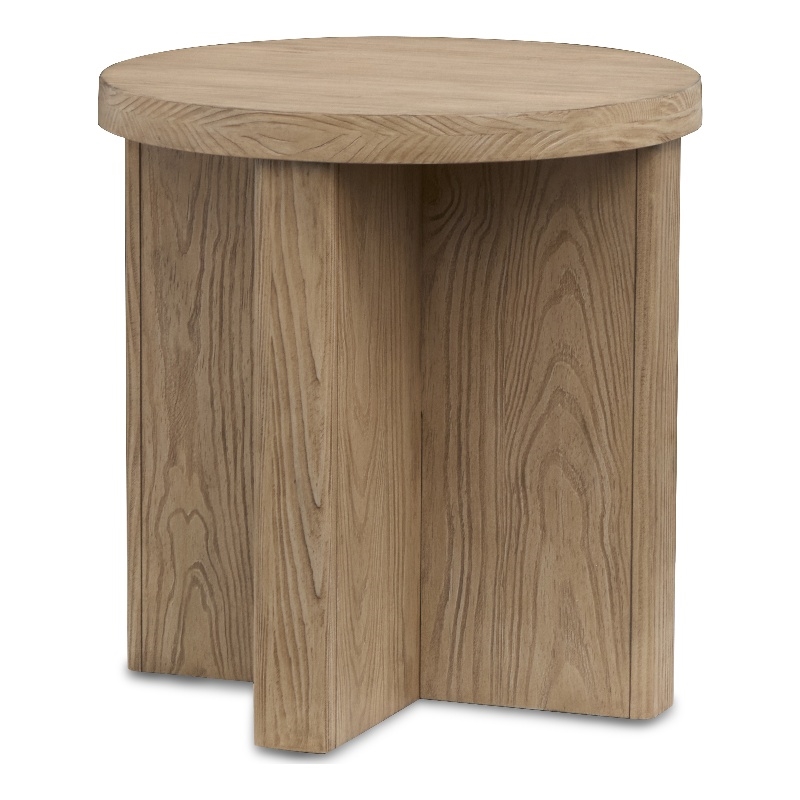 Magnussen Home Hayden Golden Oat Round End Table