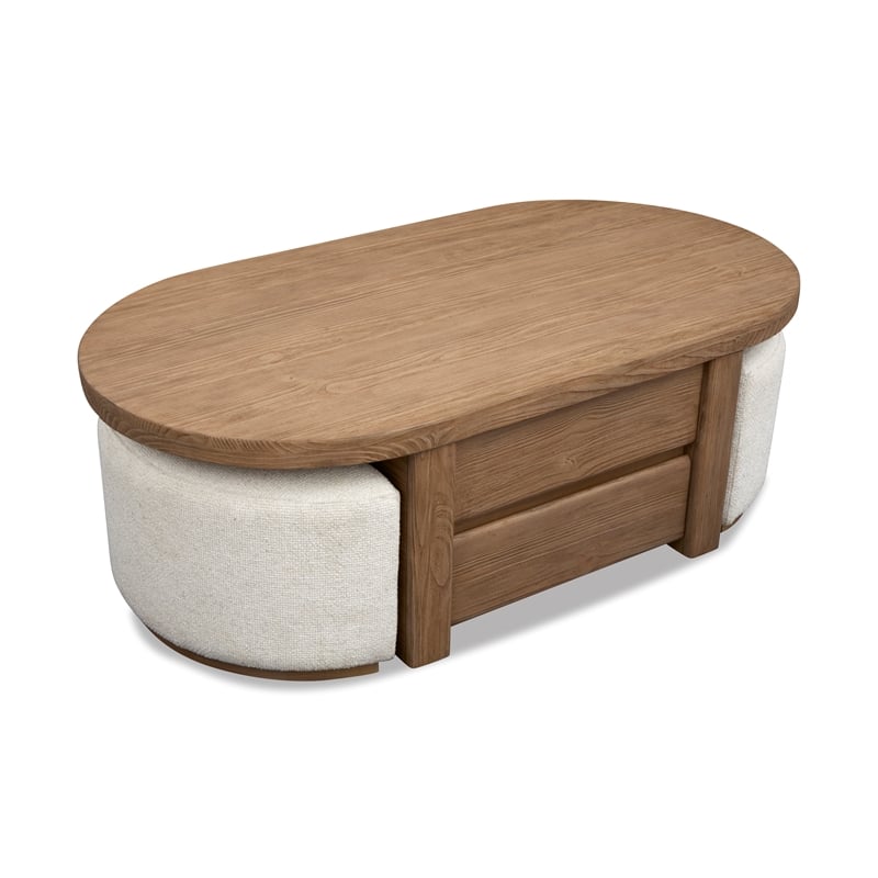 Magnussen Home Hayden Lift Top Cocktail Table With Casters & 2 Uph.Stools