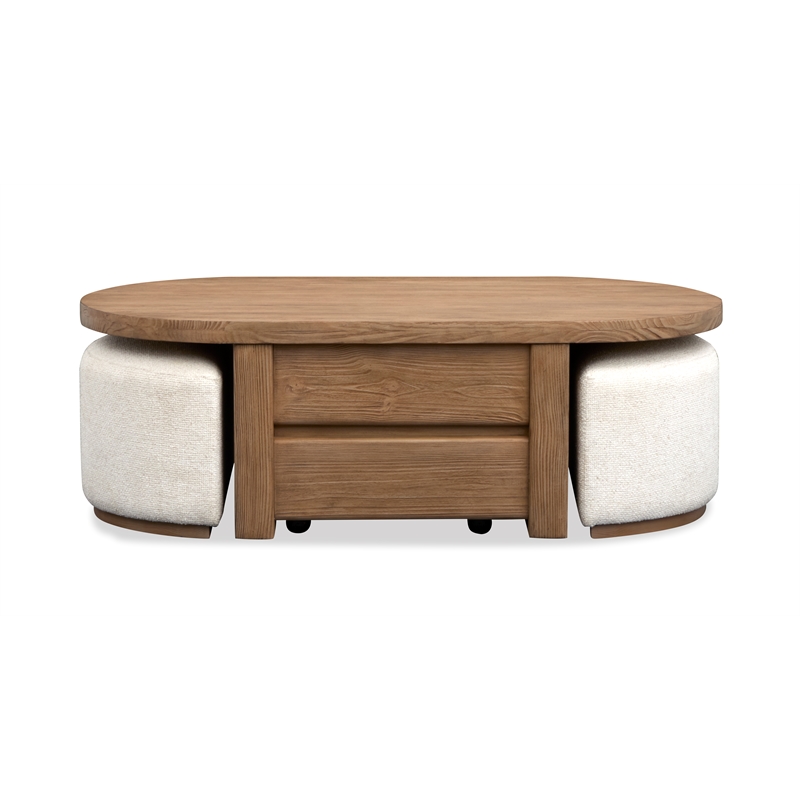 Magnussen Home Hayden Lift Top Cocktail Table With Casters & 2 Uph.Stools