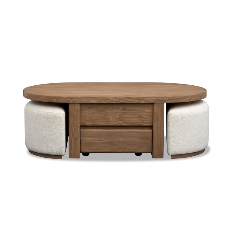 Magnussen Home Hayden Lift Top Cocktail Table With Casters & 2 Uph.Stools