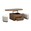 Magnussen Home Hayden Lift Top Cocktail Table With Casters & 2 Uph.Stools