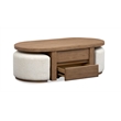 Magnussen Home Hayden Lift Top Cocktail Table With Casters & 2 Uph.Stools
