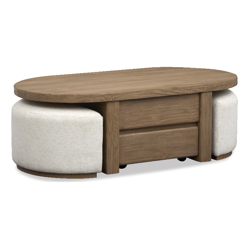Magnussen Home Hayden Lift Top Cocktail Table With Casters & 2 Uph.Stools
