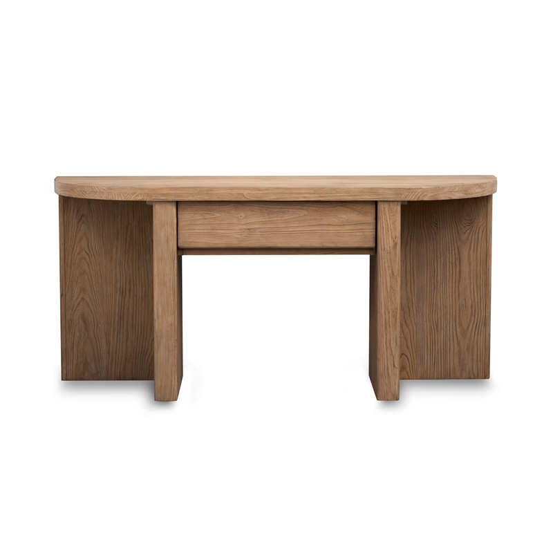 Magnussen Home Hayden Golden Oat Demilune Sofa Table