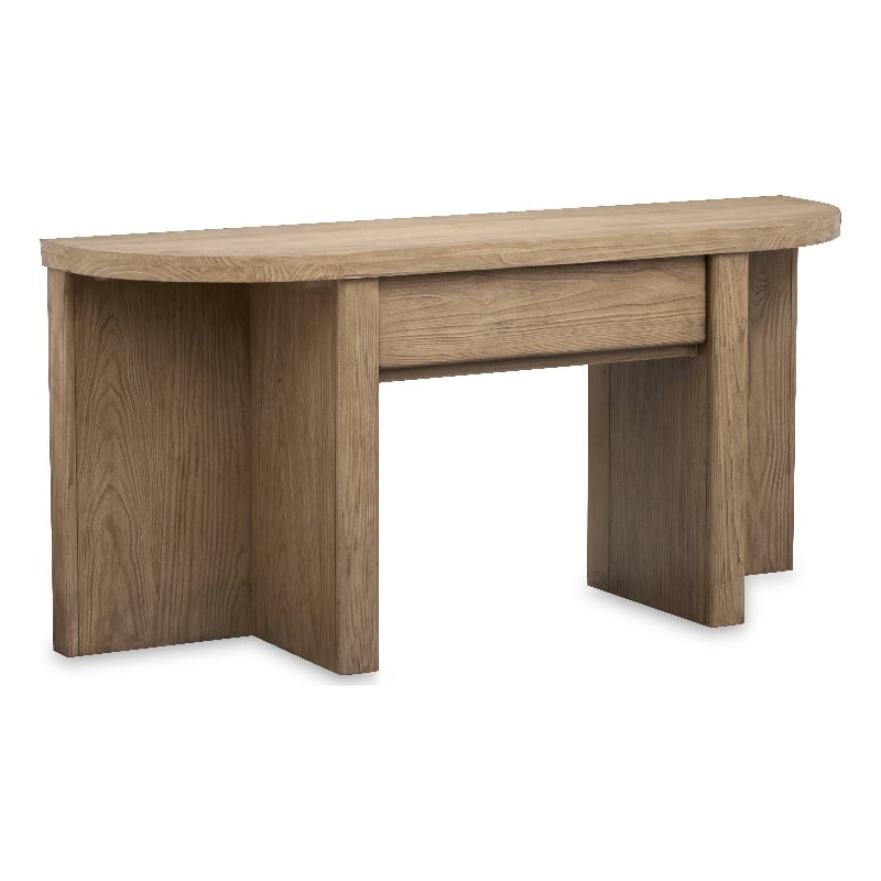 Magnussen Home Hayden Golden Oat Demilune Sofa Table