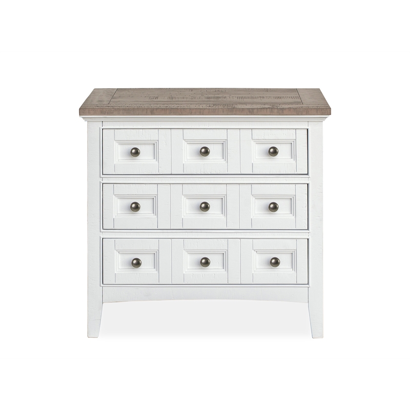 Magnussen Home Heron Cove Chalk White And Dovetail Grey 2 Tone Drawer Nightstand