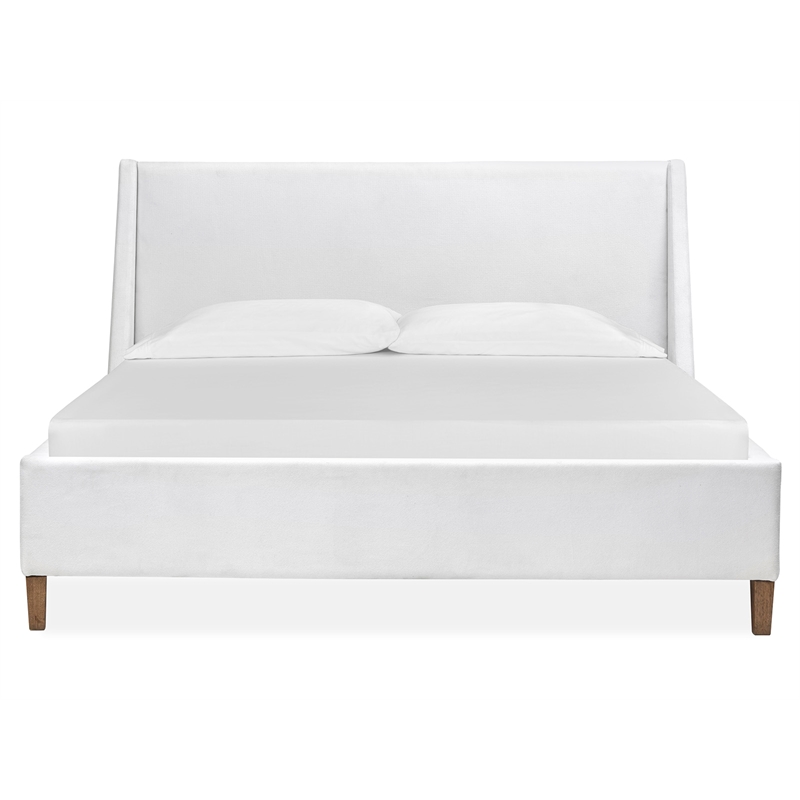 Magnussen Home Lindon Queen White Upholstered Island Bed