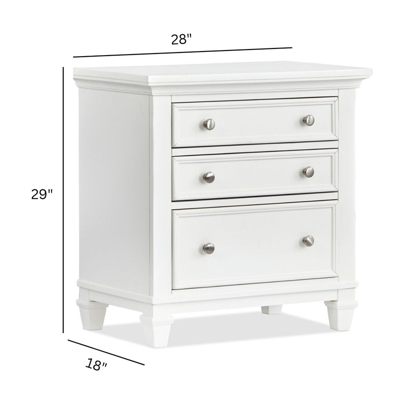 Magnussen Home Charleston White Dove White Drawer Nightstand