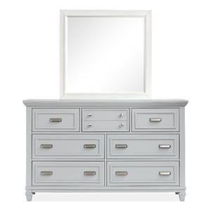Magnussen Home Charleston Harbor Drawer Dresser With White Mirror