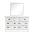 Magnussen Home Charleston White Dove White Drawer Dresser With Landscape Mirror