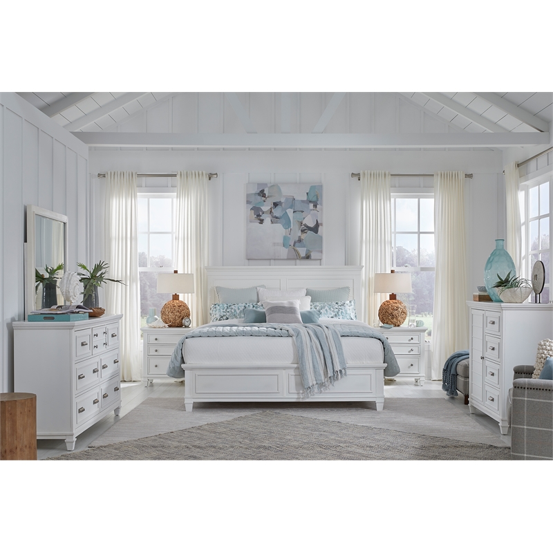 Magnussen Home Charleston White Dove Queen White Panel Bed