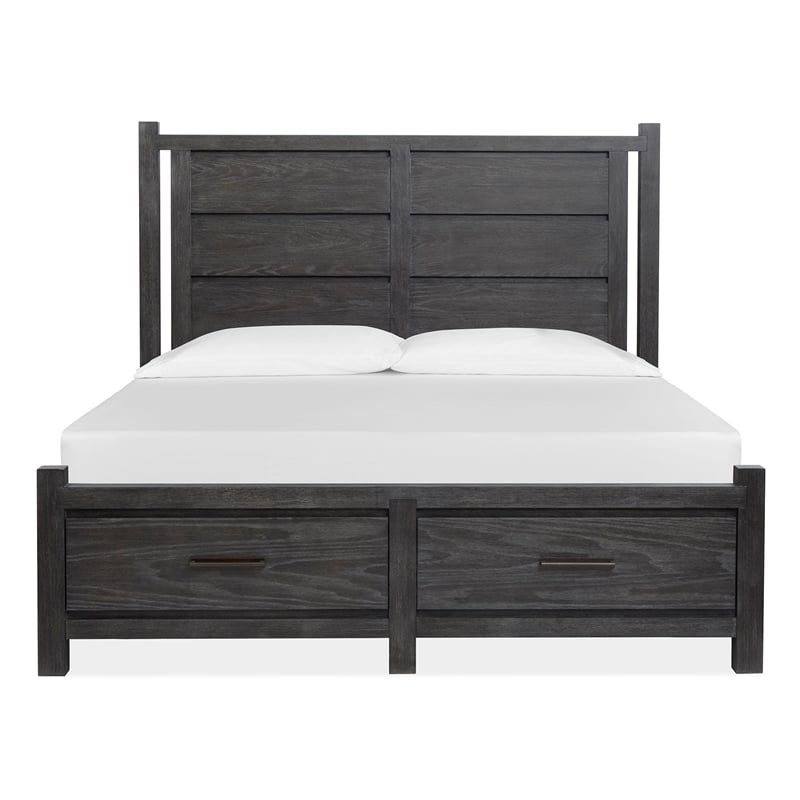Magnussen Home Plum Creek Ravenwood Black California King Panel Storage Bed