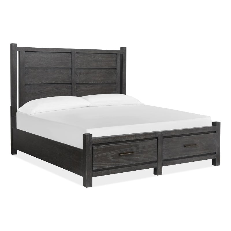Magnussen Home Plum Creek Ravenwood Black California King Panel Storage Bed