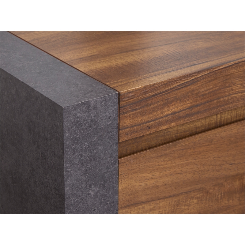 Magnussen Home Jensen Tavern Brown Double Drawer Dresser With Paper Mirror