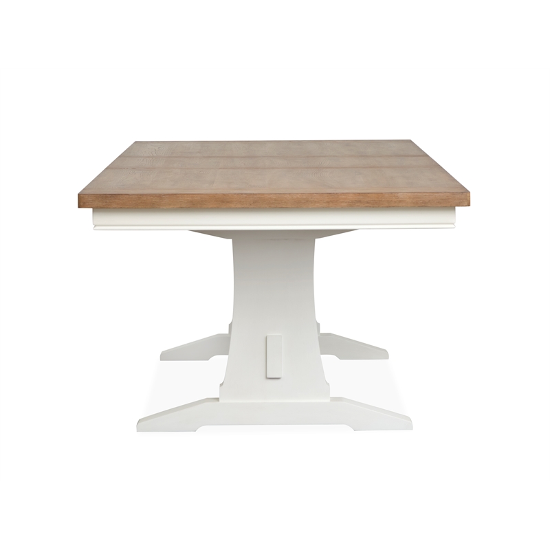 Magnussen Home Kingston Whisper White Extendable Trestle Dining Table